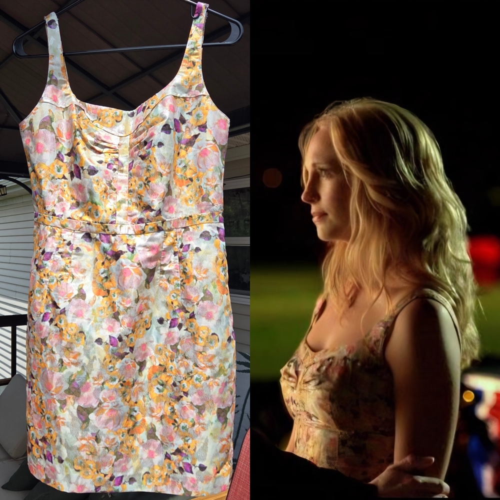 ASO Caroline Forbes In TVD || Floral Cocktail Dress